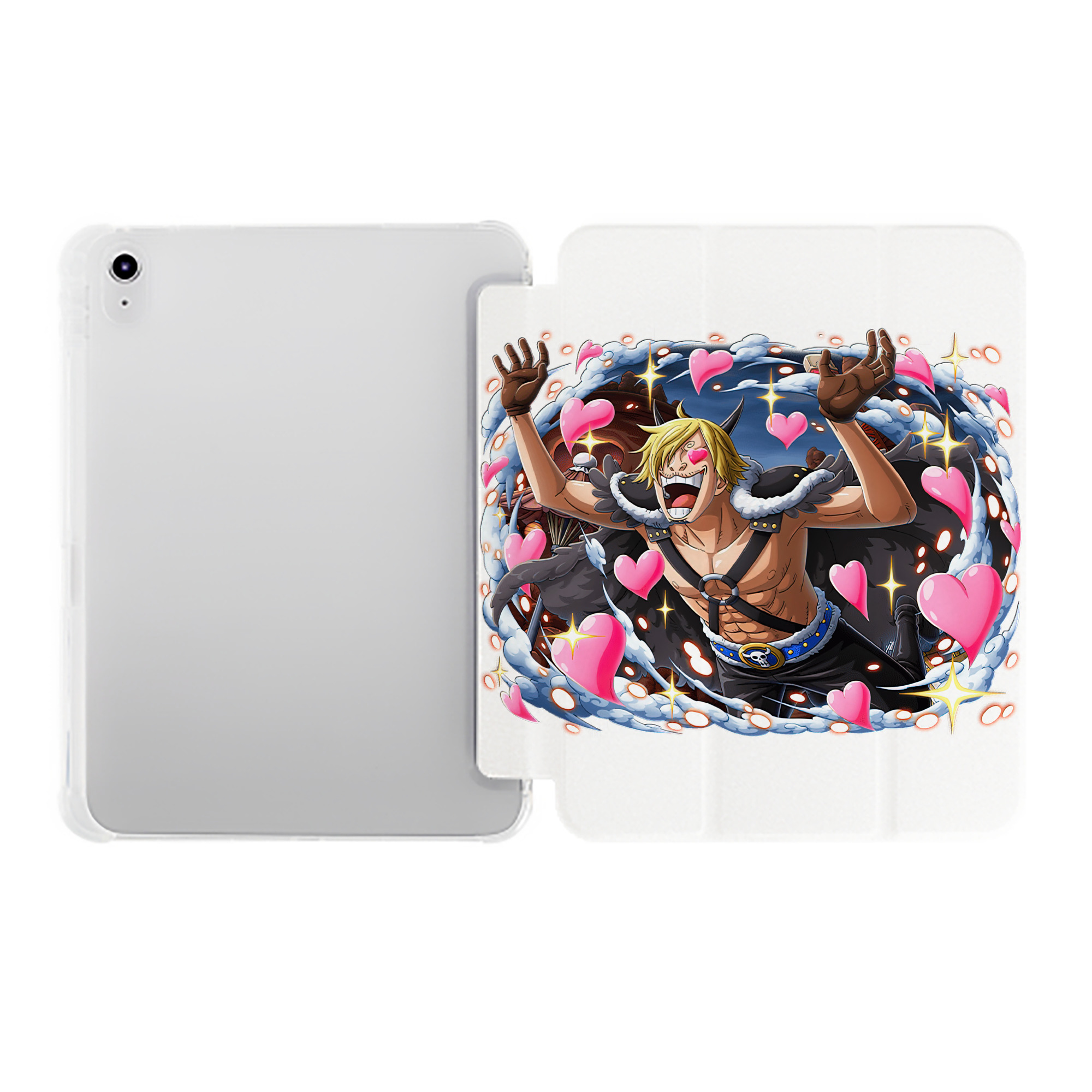 （画像用） ワンピース サンジ ONE PIECE Sanji IPad ケース ペン収納付き 三つ折りスタンド PUレザー×シリコン 対応機種9.5/10.5/10.9インチ